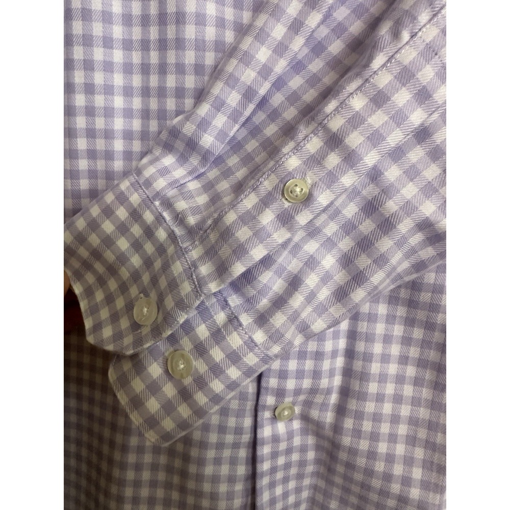 Collection by Michael‎ Strahan Mens 18 34/35 Purple Check Long Sleeve Shirt